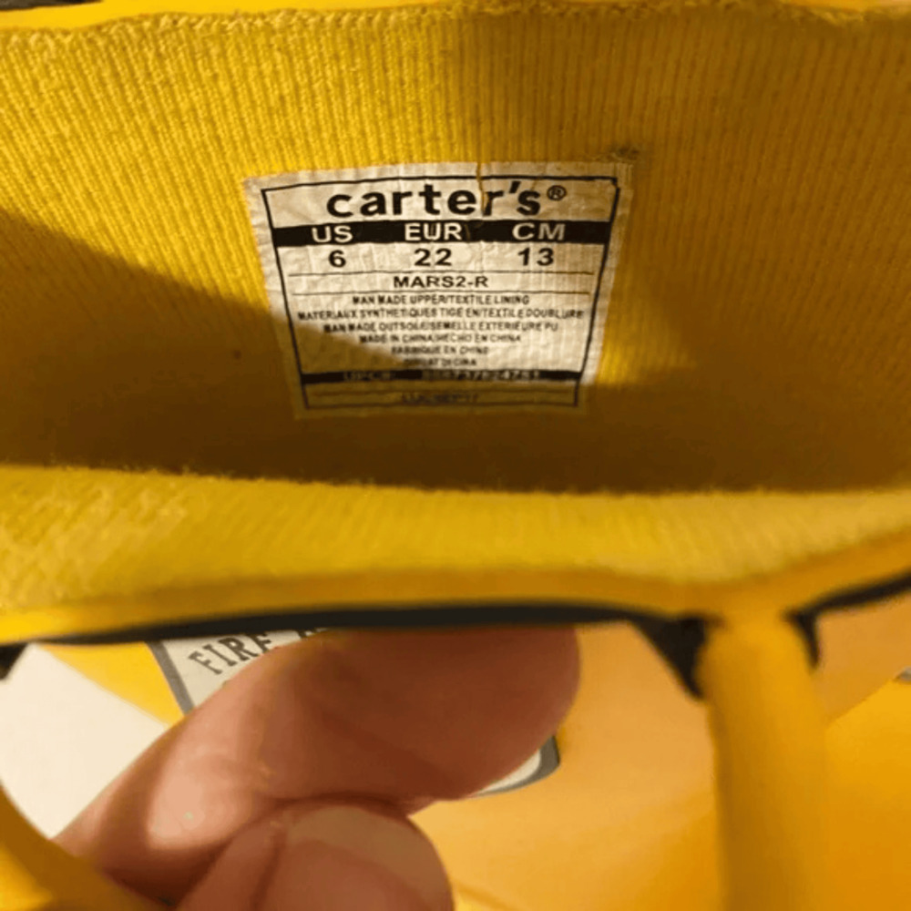 Carter's Yellow Fireman Rain Boots Toddler Size 6 Rubber Waterproof Kids - Picture 7 of 8